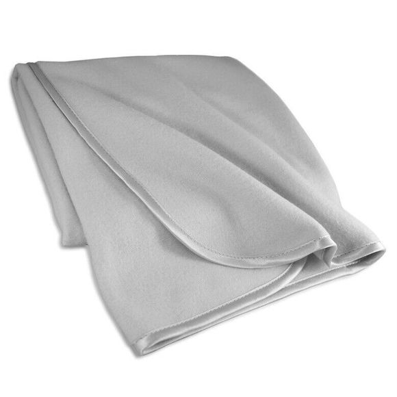 Soft Fleece Baby Blanket with Satin Trim Receiving Swaddle 30x30 Gray Cozy Gift‎ - Picture 2 of 7